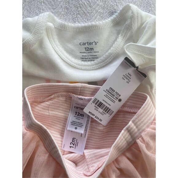 CARTER’S BABY GIRL 12M 2-PIECE EASTER TUTU SET - Picture 5 of 7